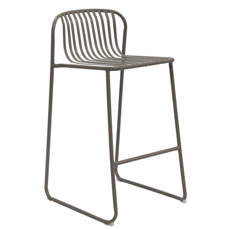 Amos 75cm Steel Bar Stool in Cappuccino