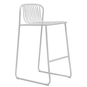 Amos 75cm Steel Bar Stool in White