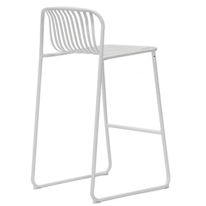 Amos 75cm Steel Bar Stool in White