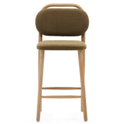 Rumi Fabric Kitchen Bar Stool in Oak/Green