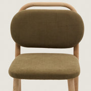 Rumi Fabric Kitchen Bar Stool in Oak/Green