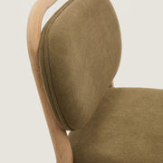 Rumi Fabric Kitchen Bar Stool in Oak/Green