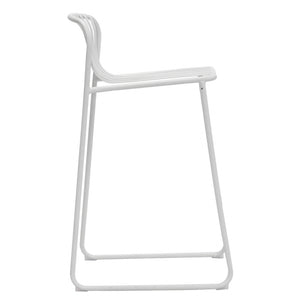 Amos 75cm Steel Bar Stool in White