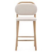 Rumi Fabric Kitchen Bar Stool in Oak/Beige