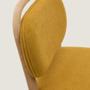 Rumi Fabric Kitchen Bar Stool in Oak/Mustard