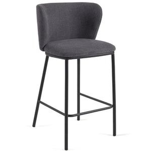 Harper 65cm Fabric Kitchen Bar Stool in Dark Grey