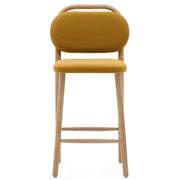 Rumi Fabric Kitchen Bar Stool in Oak/Mustard