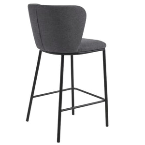 Harper 65cm Fabric Kitchen Bar Stool in Dark Grey