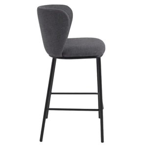 Harper 65cm Fabric Kitchen Bar Stool in Dark Grey