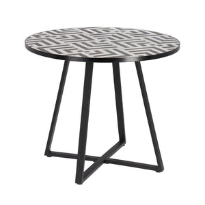 Demi 90cm Ceramic Dining Table in Black/White