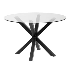 Xander 119cm Glass Dining Table in Black