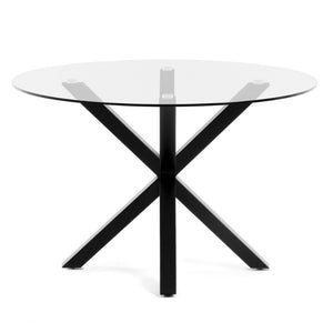 Xander 119cm Glass Dining Table in Black