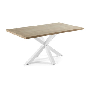 Xander 180cm Dining Table in White/Oak