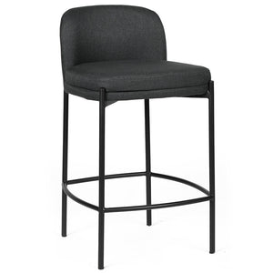 Brooke Fabric Kitchen Bar Stool in Charcoal