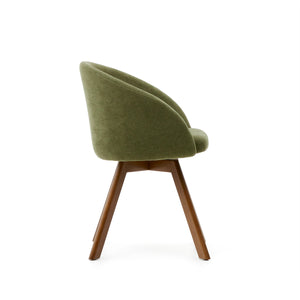 Arlo Fabric Swivel Dining Chair in Green