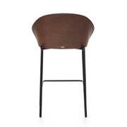 Soren 65cm Fabric Kitchen Bar Stool in Walnut/Light Brown