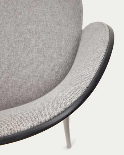 Soren 65cm Fabric Kitchen Bar Stool in Black/Light Grey