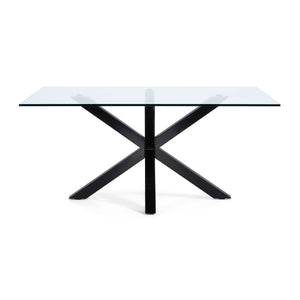 Xander 180cm Glass Dining Table in Black