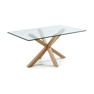 Xander 180cm Glass Dining Table in Oak