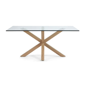 Xander 180cm Glass Dining Table in Oak