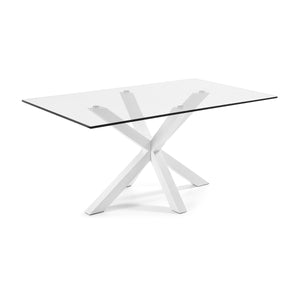 Xander 150cm Glass Dining Table in White