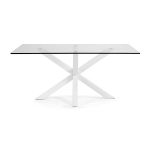 Xander 150cm Glass Dining Table in White