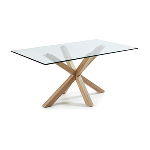 Xander 150cm Glass Dining Table in Oak