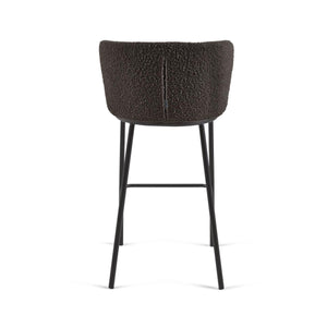 Harper 75cm Boucle Fabric Bar Stool in Black