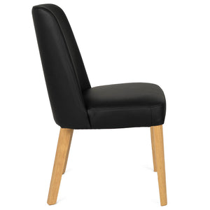 Caleb Leather Dining Chair in Natural/Black