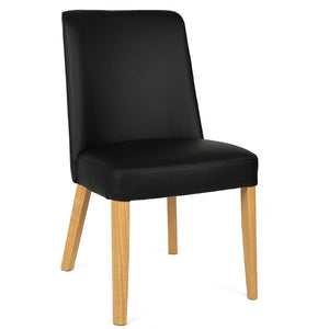 Caleb Leather Dining Chair in Natural/Black
