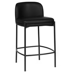 Brooke Leatherette Kitchen Bar Stool in Black