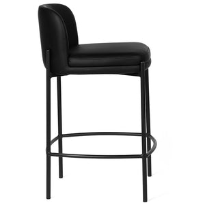 Brooke Leatherette Kitchen Bar Stool in Black