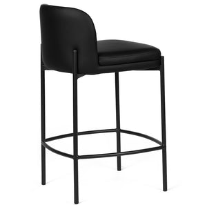 Brooke Leatherette Kitchen Bar Stool in Black