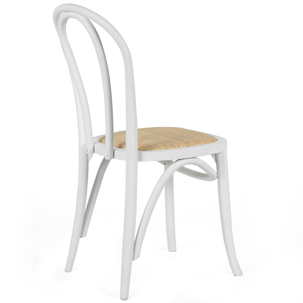 White rattan 2024 dining chairs