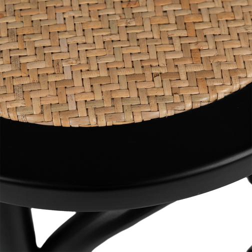 Dane Rattan Kitchen Bar Stool in Black