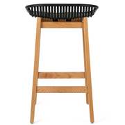 Felix Acrylic Kitchen Bar Stool in Oak/Black