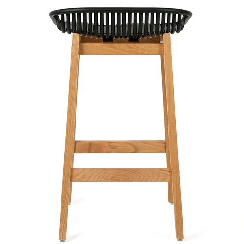 Felix Acrylic Kitchen Bar Stool in Oak/Black