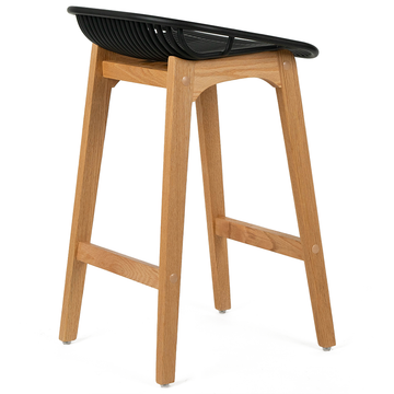 Felix Acrylic Kitchen Bar Stool in Oak/Black