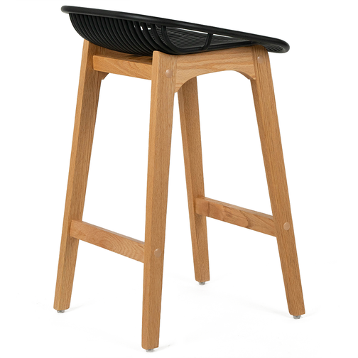Felix Acrylic Kitchen Bar Stool in Oak/Black