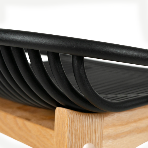 Felix Acrylic Kitchen Bar Stool in Oak/Black