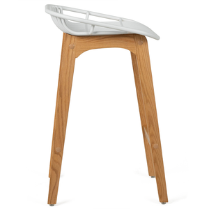 Felix Acrylic Kitchen Bar Stool in Oak/White