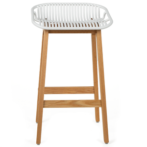 Felix Acrylic Kitchen Bar Stool in Oak/White