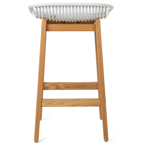 Felix Acrylic Kitchen Bar Stool in Oak/White