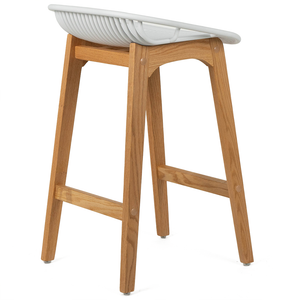 Felix Acrylic Kitchen Bar Stool in Oak/White