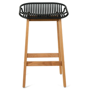 Felix Acrylic Kitchen Bar Stool in Oak/Black