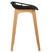 Felix Acrylic Kitchen Bar Stool in Oak/Black