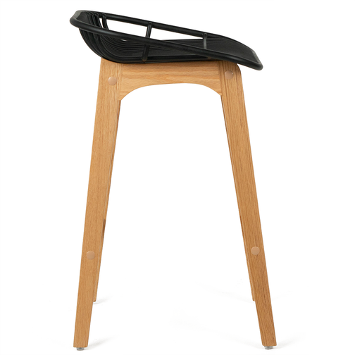 Felix Acrylic Kitchen Bar Stool in Oak/Black