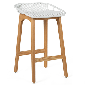 Felix Acrylic Kitchen Bar Stool in Oak/White