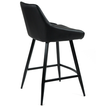 Gatlin Leatherette Kitchen Bar Stool in Black