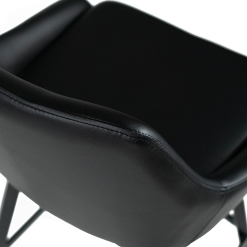 Gatlin Leatherette Kitchen Bar Stool in Black